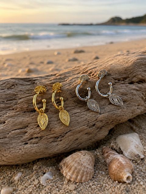 Aztec Hoop Earrings