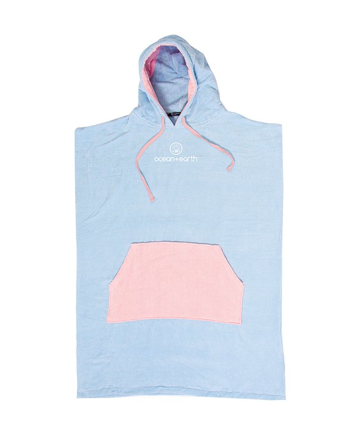Ladies Day Dream Hooded Poncho, Color: pale blue 19, Size: OSFA