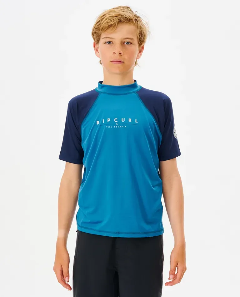 Shockwaves Short Sleeve Rash Vest - Boys
