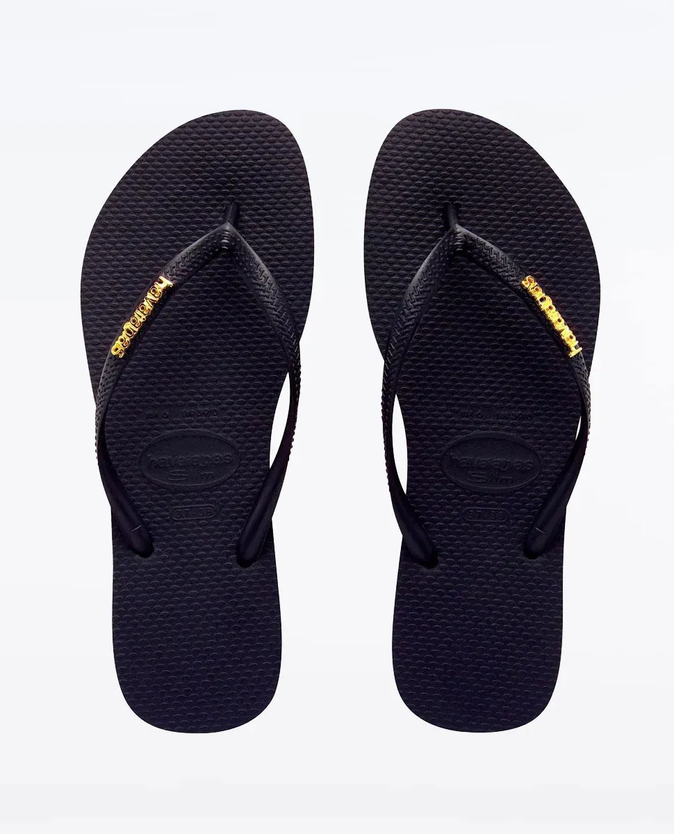 Slim Metal Logo Thongs