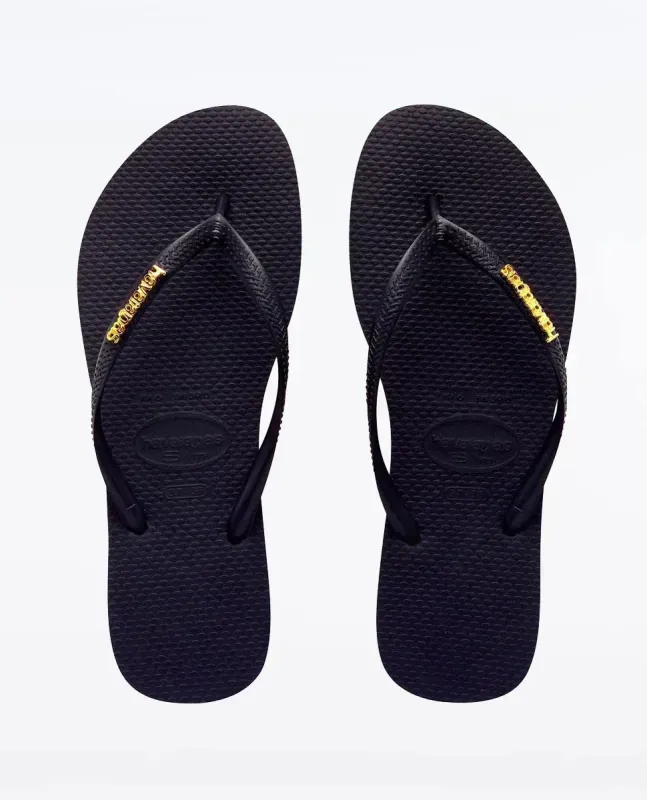 Slim Metal Logo Thongs