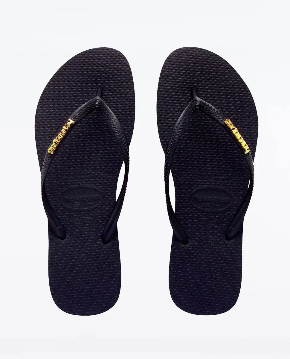 Slim Metal Logo Thongs