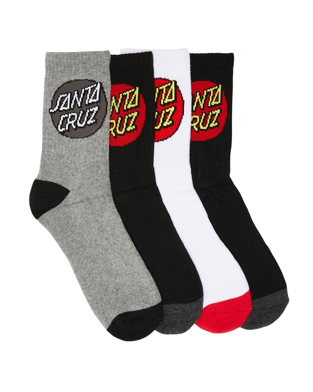 Boys Classic Dot 4 Pack Crew Socks 2-8, Color: Multi, Size: 2-8