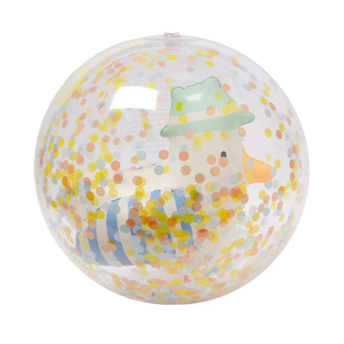 3D Inflatable Beach Ball, Color: Sammy the Seagull Blue Stripe
