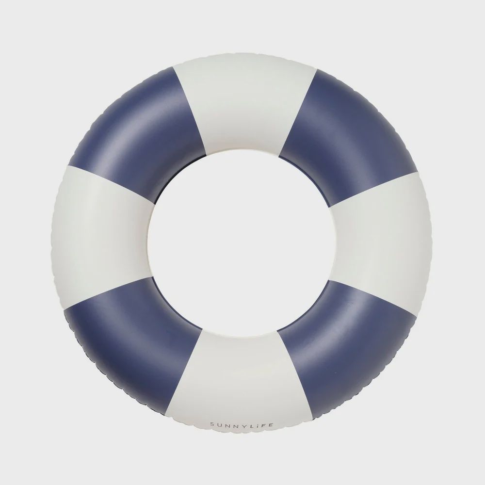 Slim Tube Pool Ring - Navy Stripe