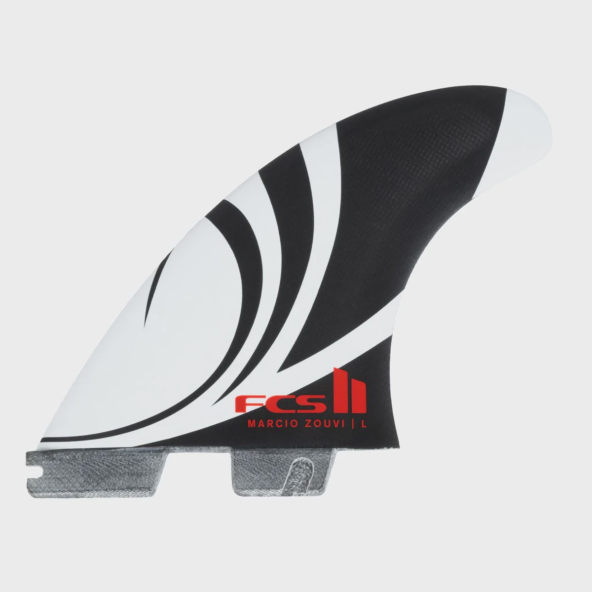 FCS II Sharpeye Tri Fin Set, Color: Black/White, Size: Medium