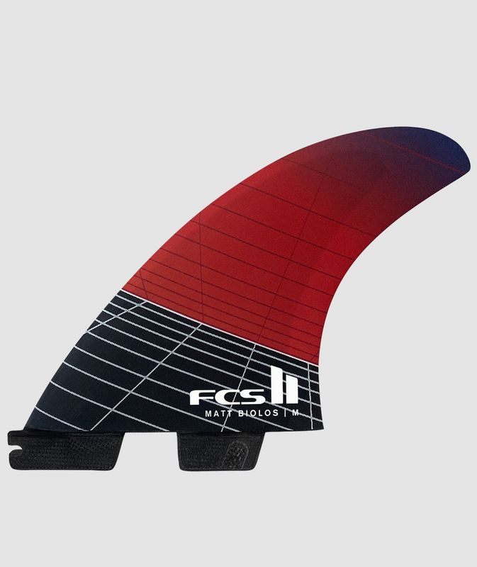 FCS II MB PC Carbon Medium Red Quad Rear Retail Fins