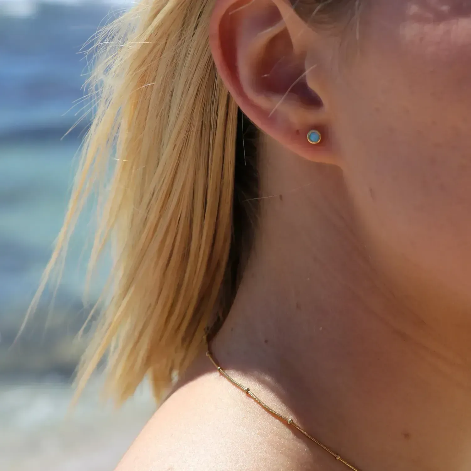 Opal Blue Studs