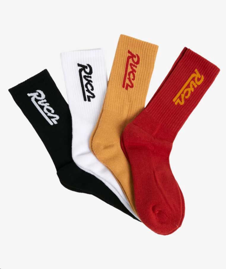 RVCA Seasonal Sock 4 pack Multi, Color: Multi, Size: OSFA