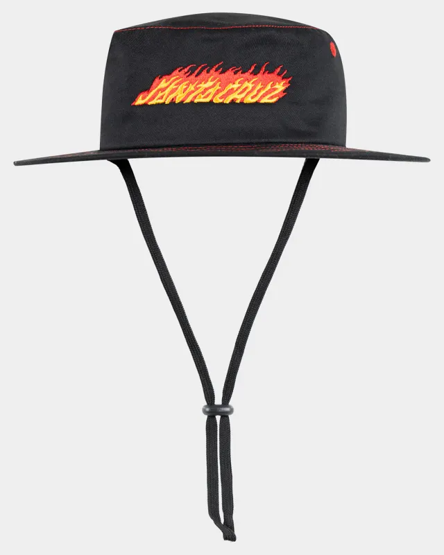 Flame Strip Boys Hat Black