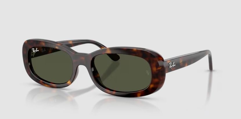 0RB2221 - Havana Frames Green Lenses