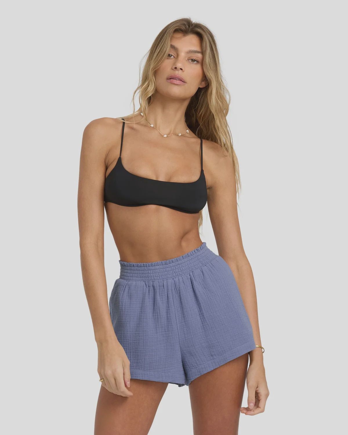 Womens In The Waves Elastic Waist Shorts
