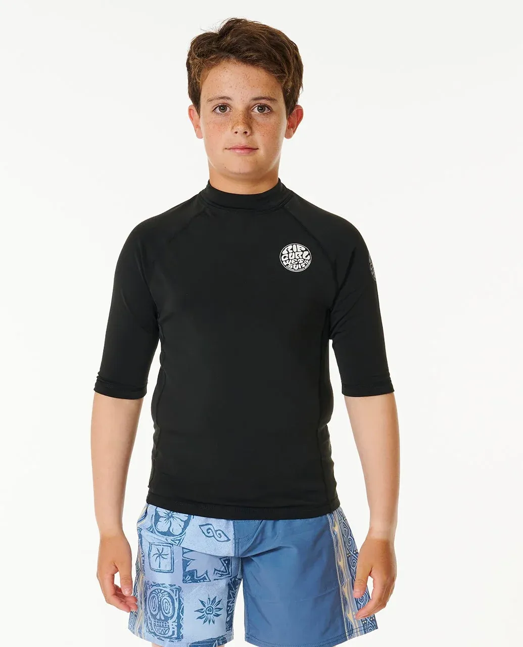 Icons UV Brushed Short Sleeve Rash Vest - Boys (8-16 years)