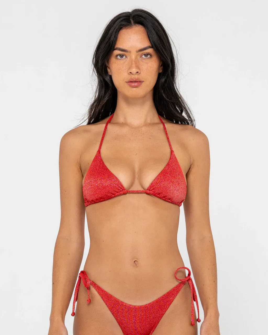 Shimmy Multiway Bikini Top, Color: Red, Size: 06