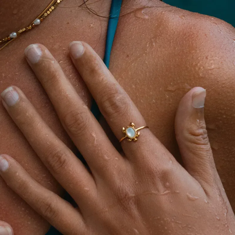 Sea Turtle Ring Mother Of Pearl