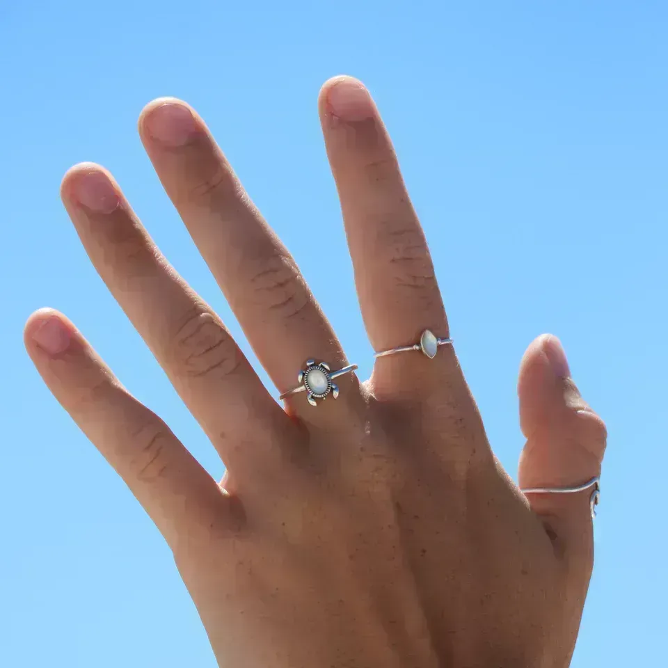 Sea Turtle Ring Mother Of Pearl