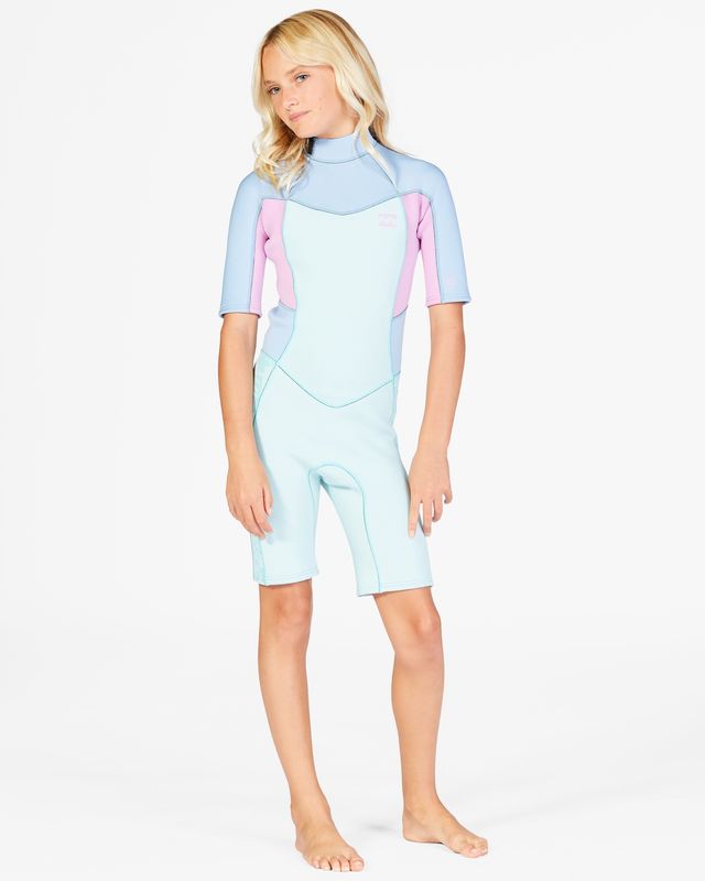 202 Teen Girls Synergy Back Zip SS Springsuit