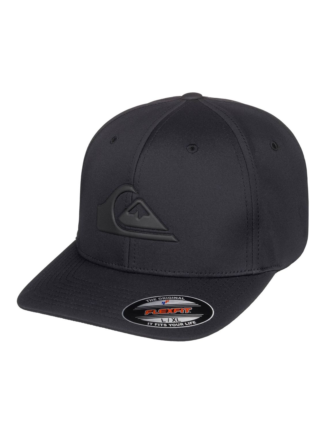 Mens Amped Up Flexfit Cap, Color: True Black, Size: S/M