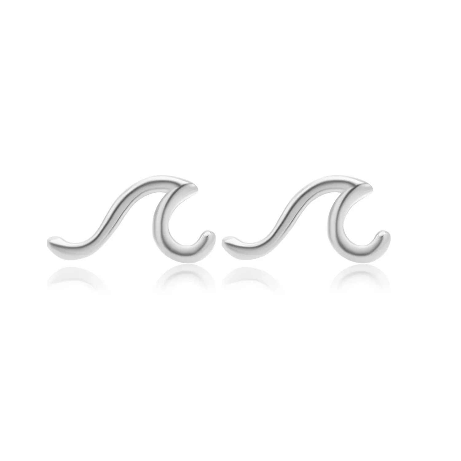Wave Stud, Color: Silver