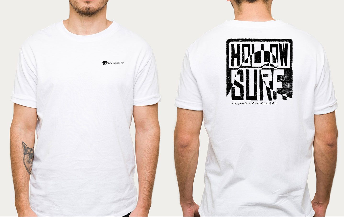 Inverted Wave T-Shirt, Color: White Black, Size: S