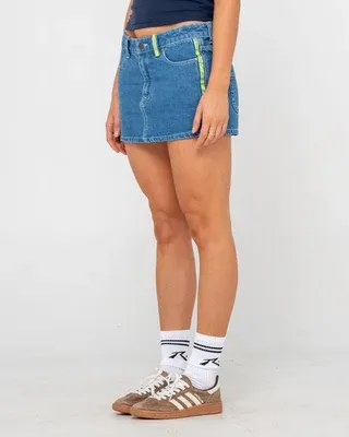 Flip Mommy Low Rise Mini Denim Skirt