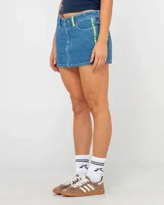 Flip Mommy Low Rise Mini Denim Skirt