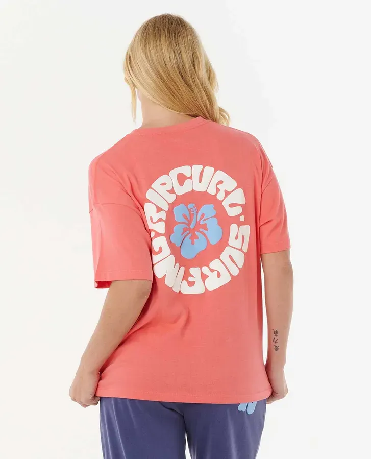 Luxe Surf Heritage Tee, Color: Watermelon, Size: XXS