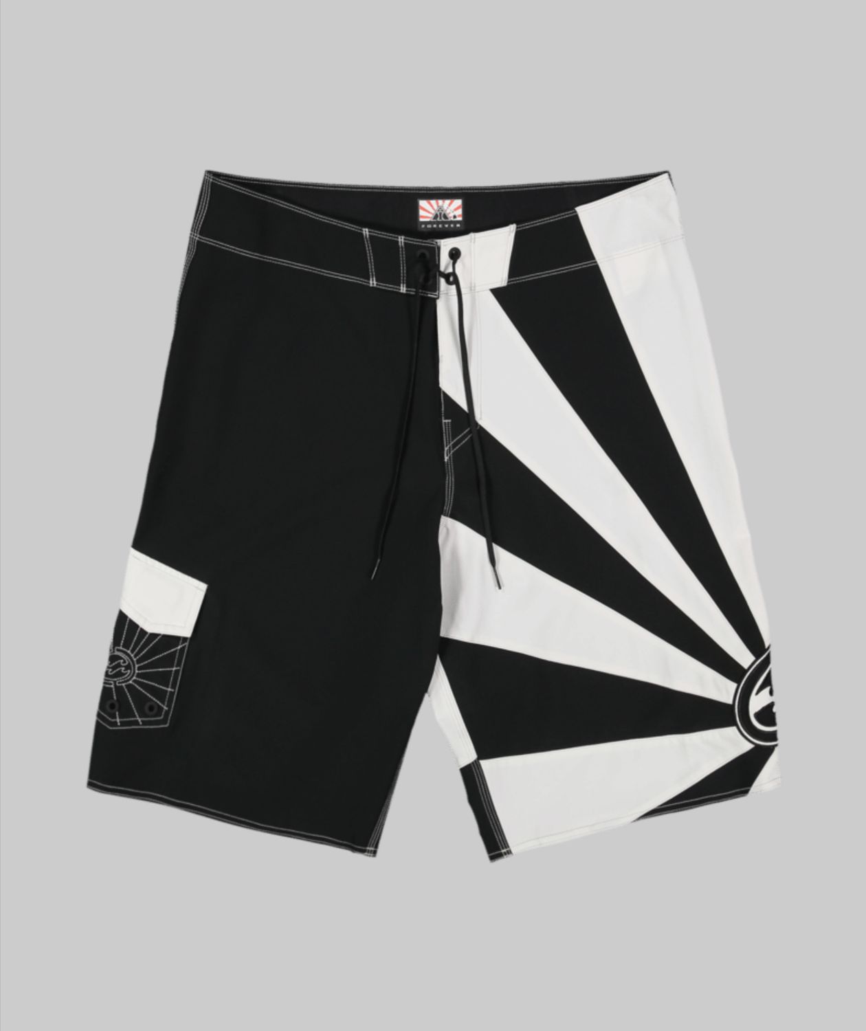 Boys A.I. Rising Sun Pro Boardshort, Color: Black/White, Size: 10