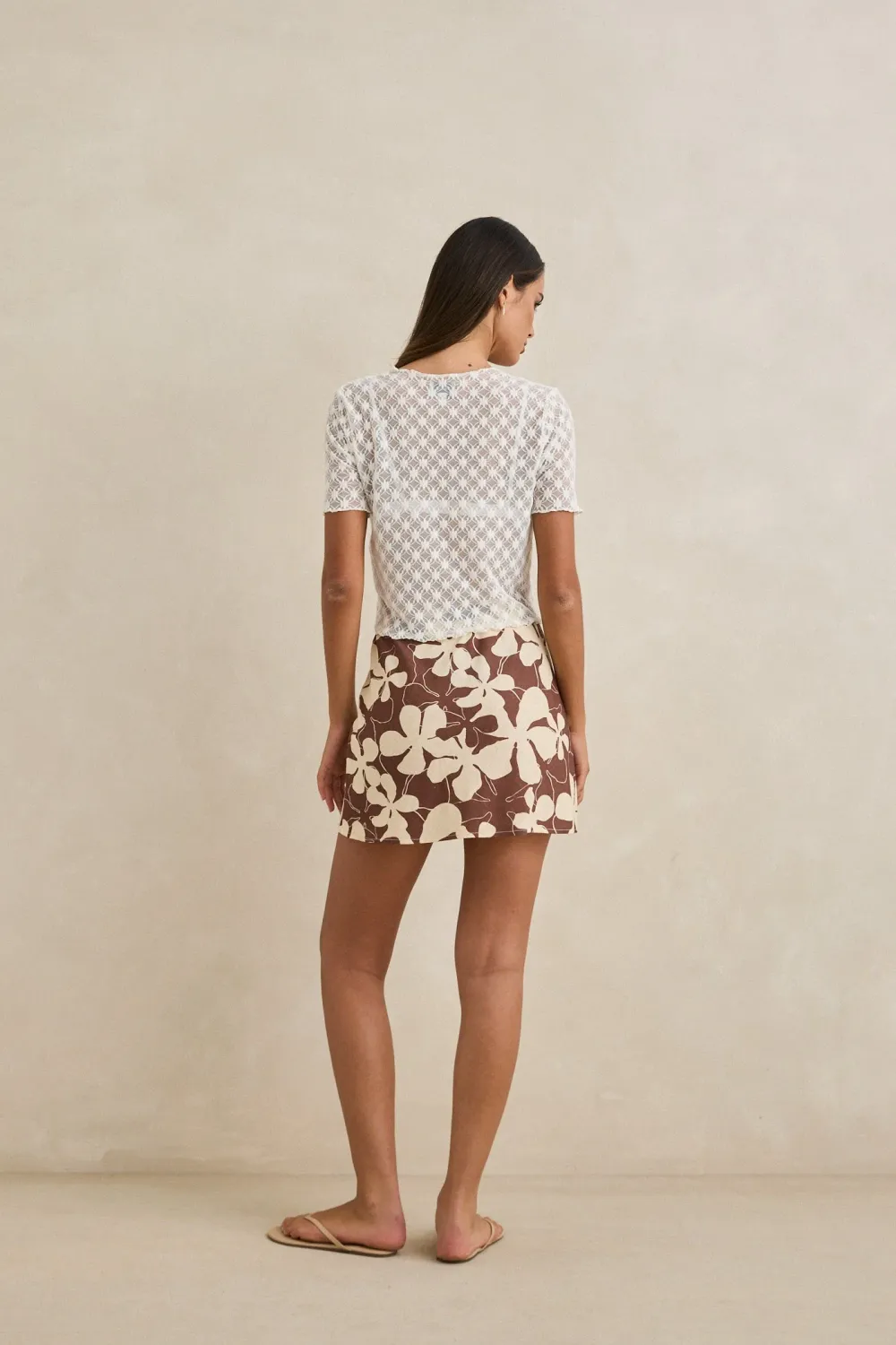 Melia Floral Bias Cut Mini Skirt