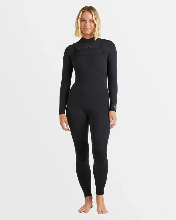 Womens 3/2mm Salty Natural Chest Zip Wetsuit