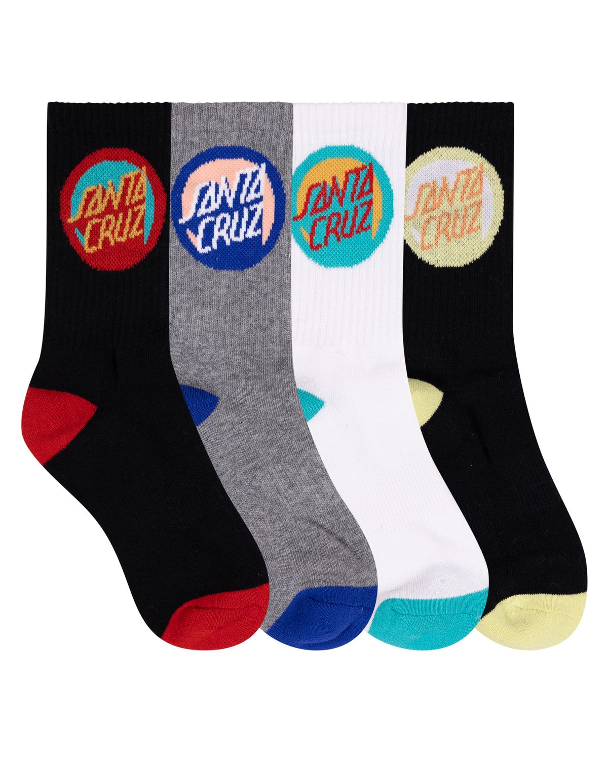 Bold Shadow Dot Crew Sock 4 Pack