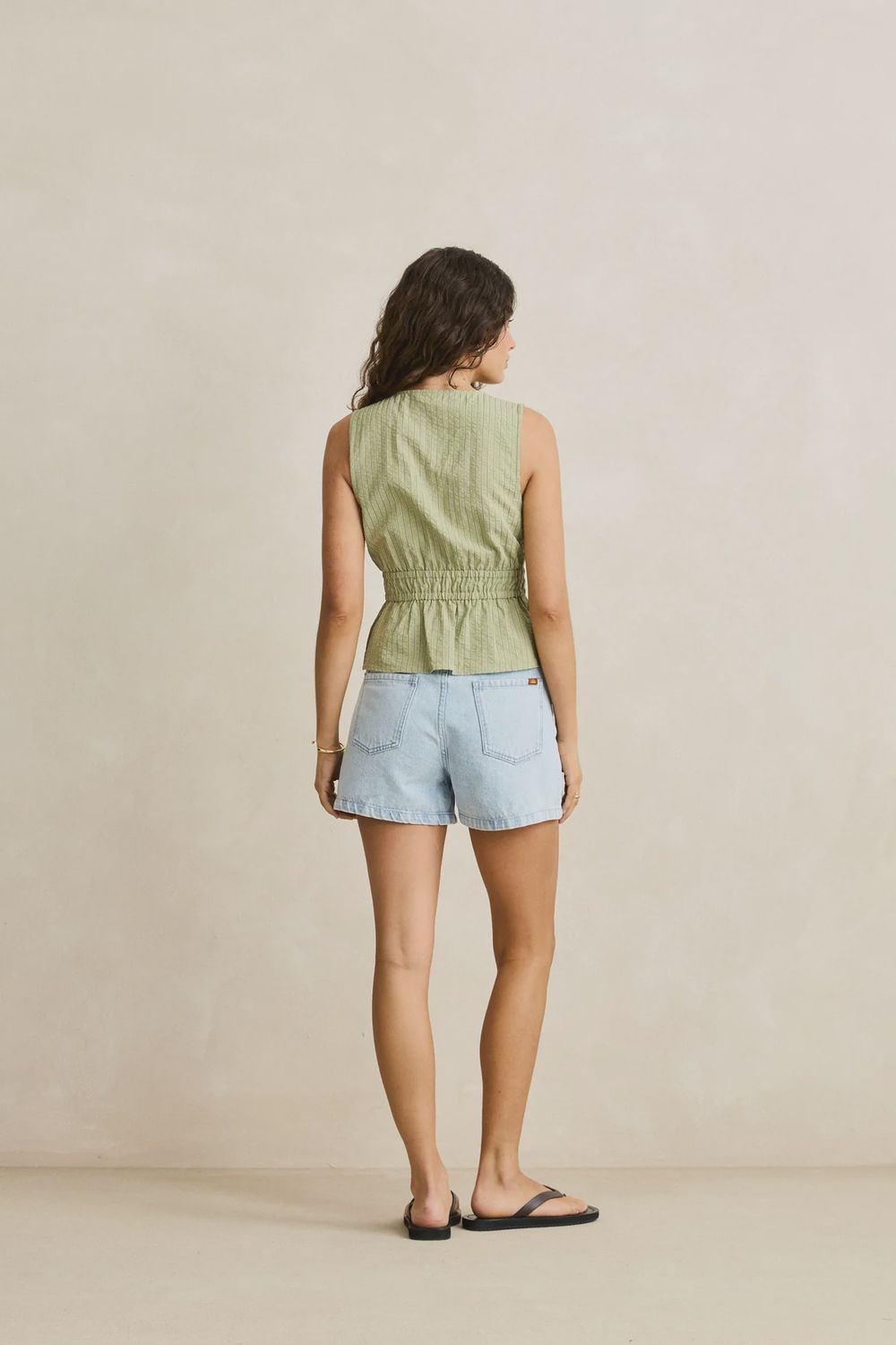Vista Stripe Tie Front Top