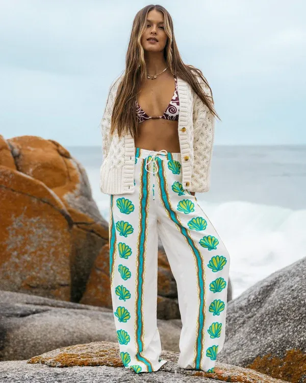 Womens Coastal Crush Elastic Pants