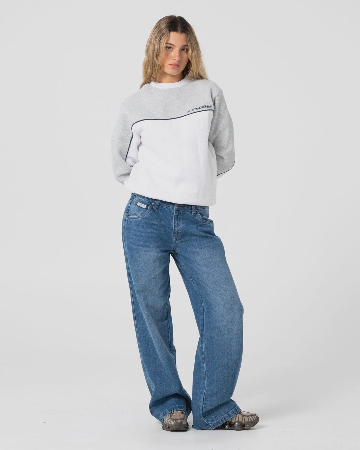 Polar Popped Panelled Crew Fleece