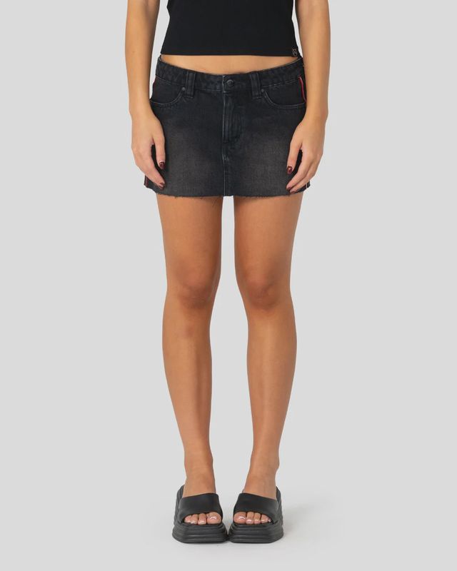 Flip Mommy Raw Low Rise Mini Denim Skirt