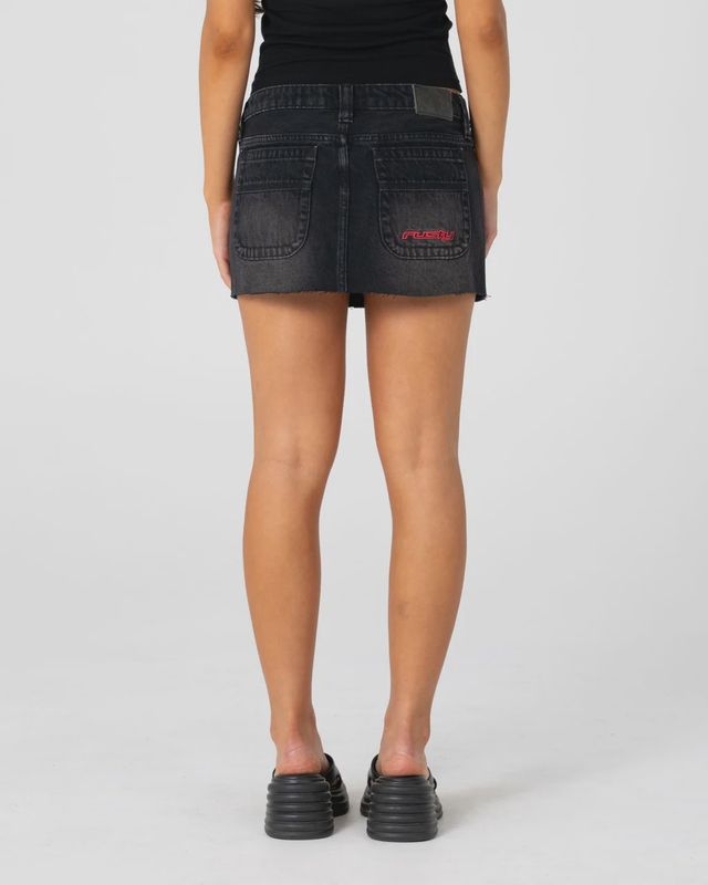 Flip Mommy Raw Low Rise Mini Denim Skirt