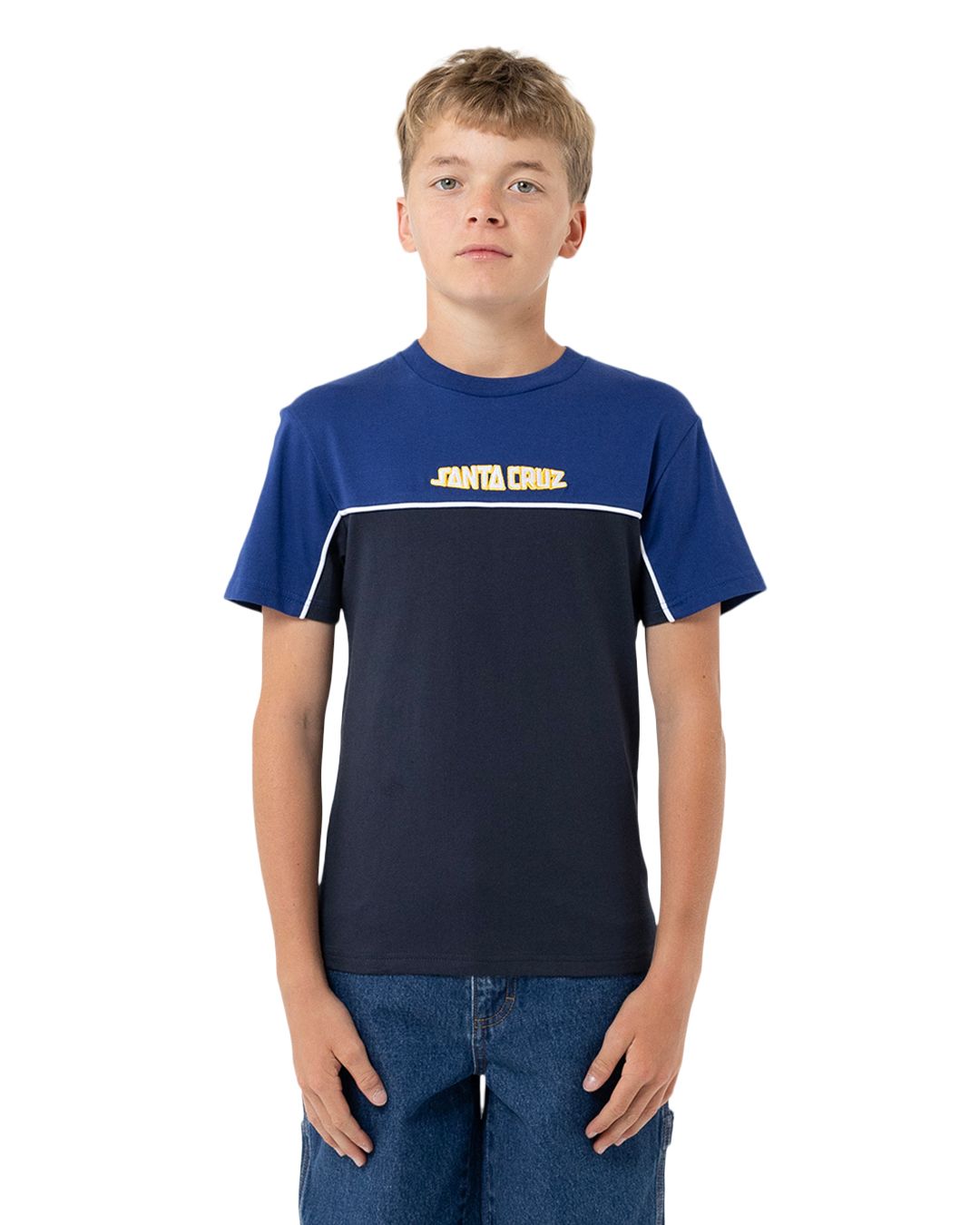 Fisheye Strip Front Short Sleeve Tee