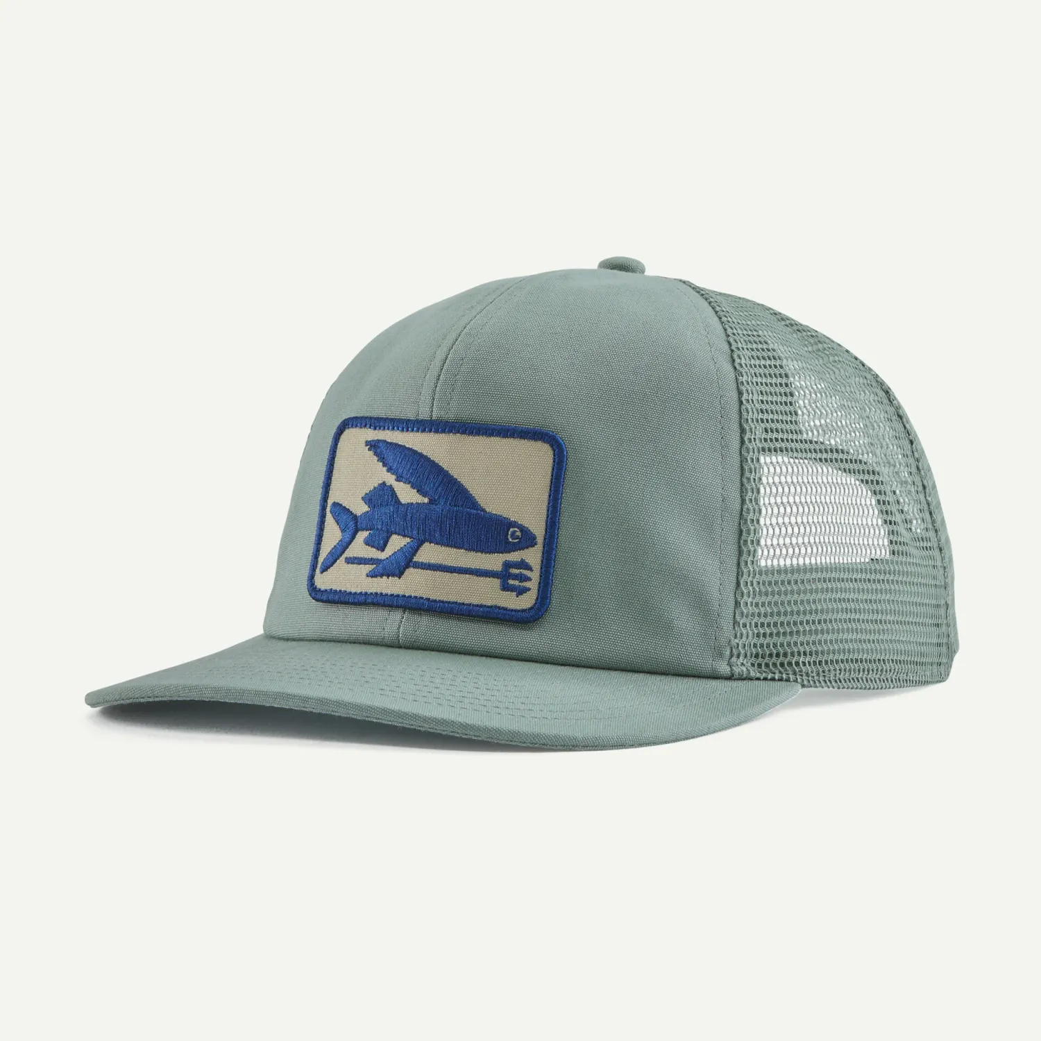 Flying Fish Relaxed Trucker Hat, Color: Cover Green