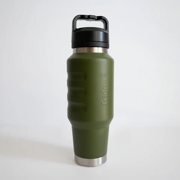Hollow Surf Fridgy Cruise™ Range - 1L Water Bottle, Color: Commando Green