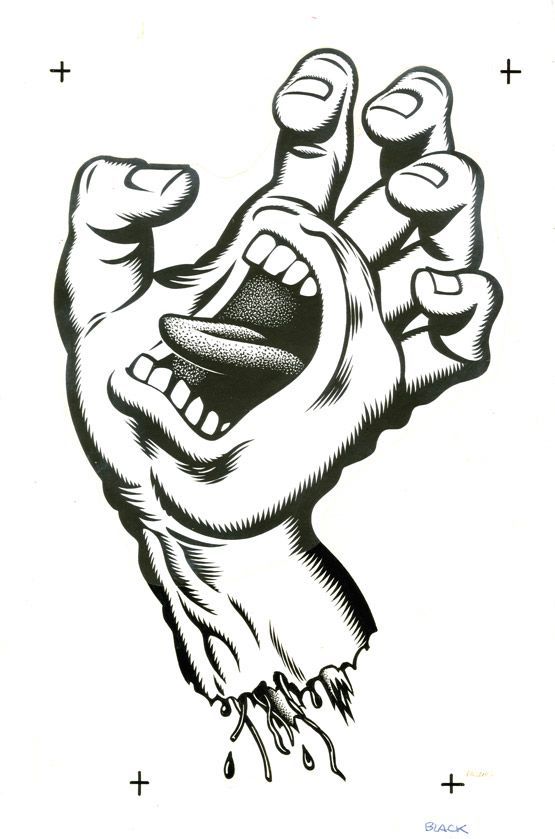 Screaming Hand Stencil