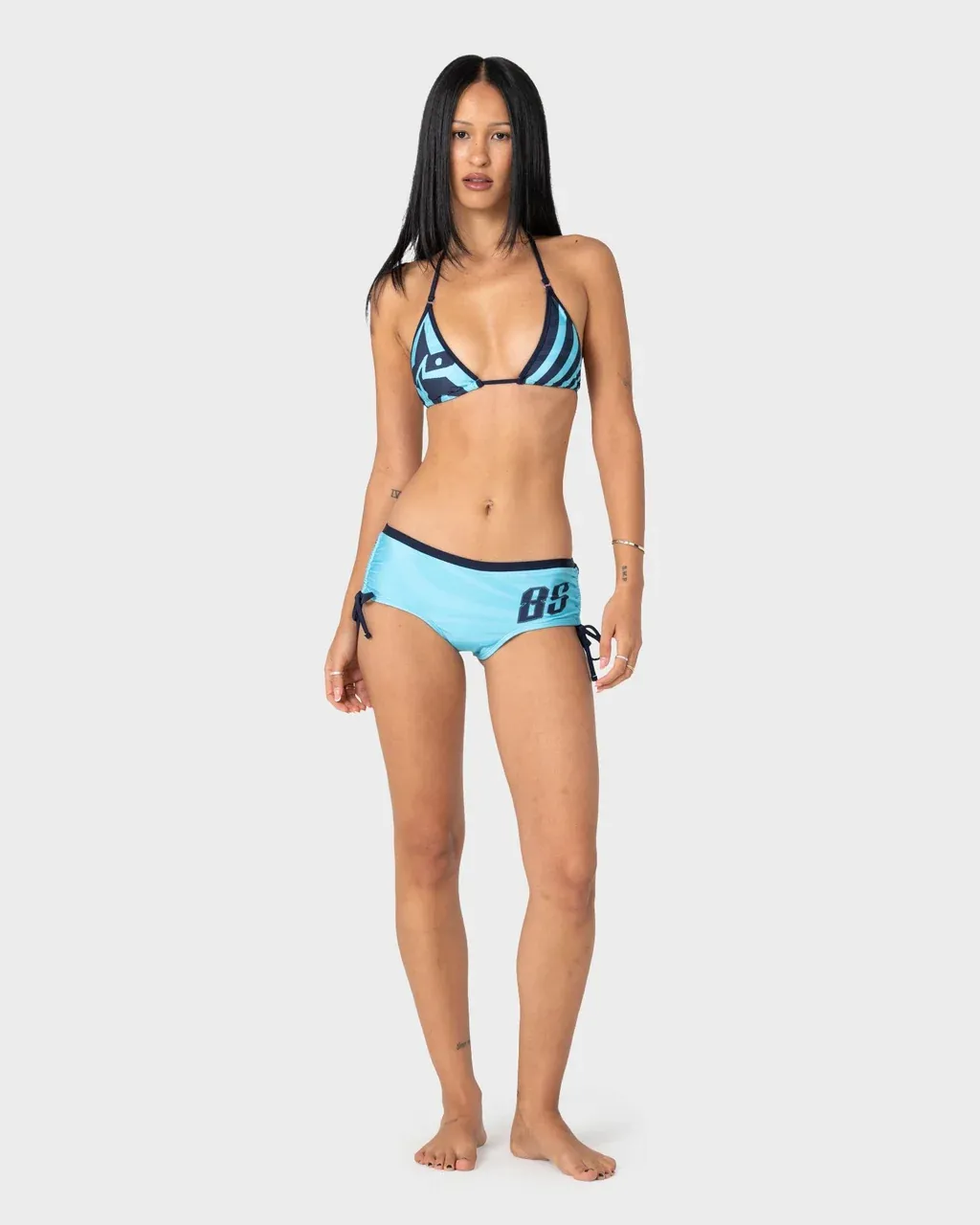 STARDOM BOOTY BIKINI BOTTOM, Colour: NAVY/AQUA, Size: 06
