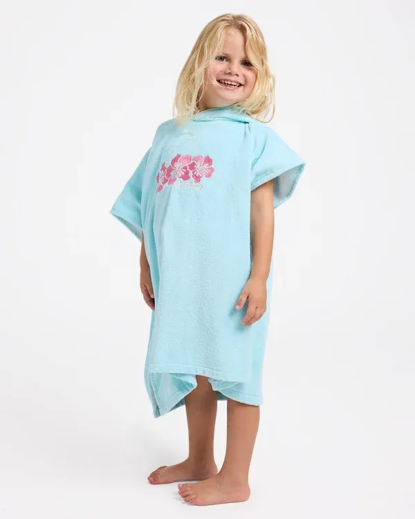Girls 2-7 Little Lillies Hooded Towel, Color: Plume Blue