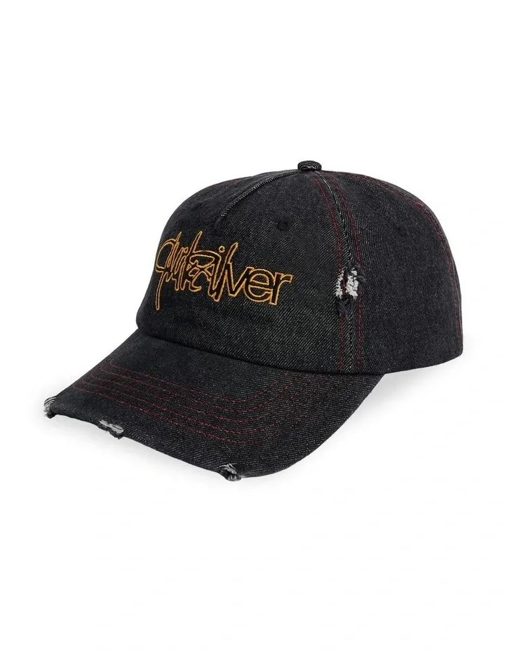 Altered 5 Panel Cap, Colour: Black Denim