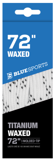 Blue Sports Titanium Waxed Laces, Colour: White, Size: 72"
