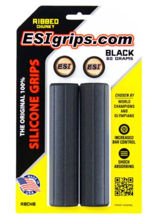 RIBBED CHUNKY BLACK GRIPS, Colour: Black