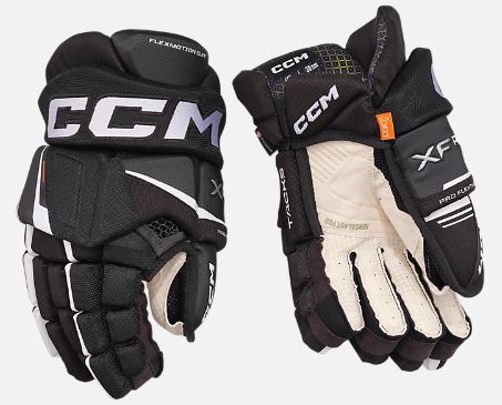 CCM Tacks XF Gloves - JR, Colour: BLACK/WHTE, Size: 10.0