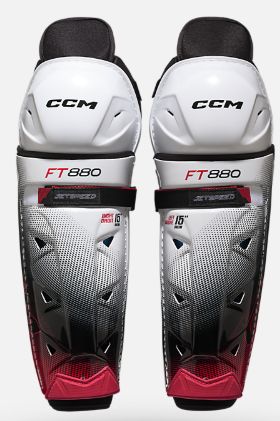 CCM JetSpeed FT880 Shin Guards - JR, Size: 11.0