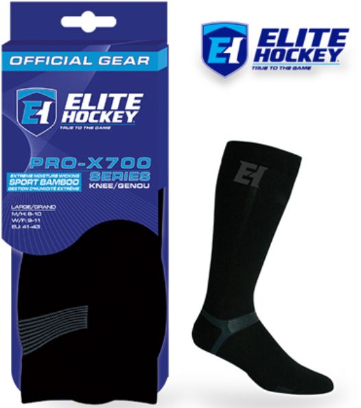 Pro-X700 Bamboo Knee Socks, Colour: Black, Size: Small