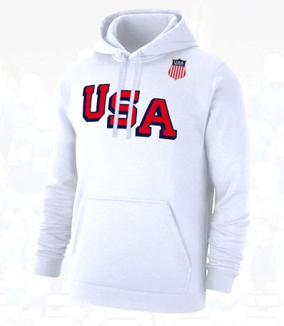 Nike USA Hockey Club Hoodie - SR, Colour: White, Size: Small