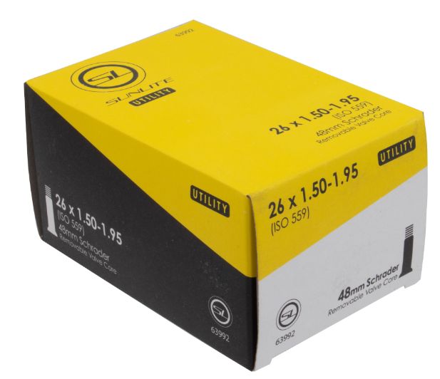 Utili-T Standard Schrader Valve Tubes 26x1.50-1.95, Size: 26x1.50-1.95